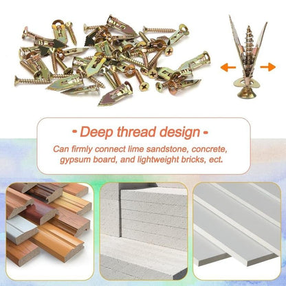 🔩QIAWI™-40PCS Self-Drilling Drywall Anchors and Screws Kit 🔥Final 3 Hours: 50%OFF