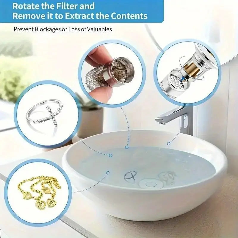 💥Buy 1, Get 1 Free! 💥Say Goodbye to Clogged Drains – Universal Sink Drain Filter with Pop-Up Design!