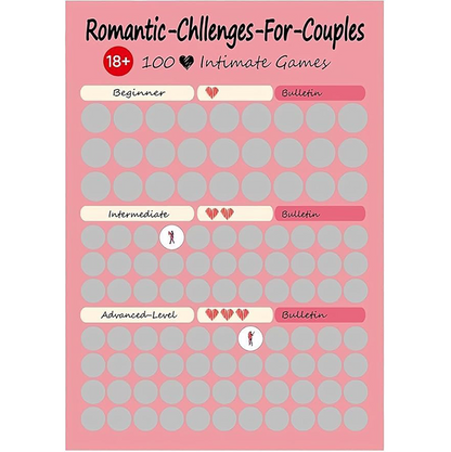 Love Games Scratch-off Poster for Couples - 100 Challenge Date - Night Ideas Poster for Couple