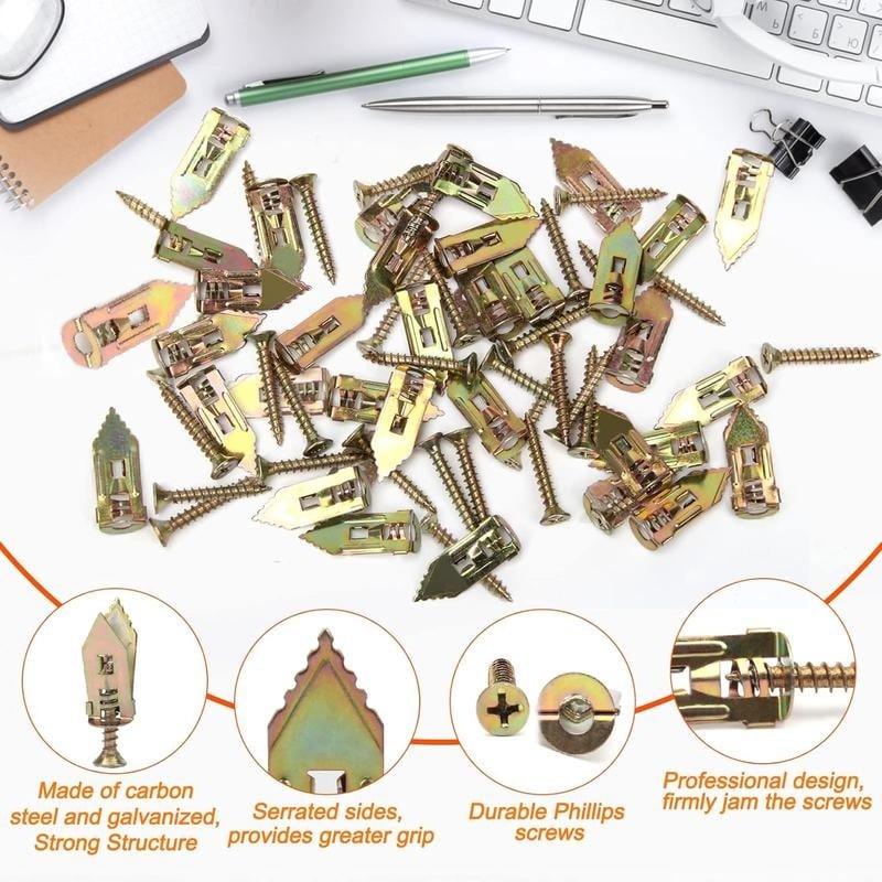 🔩QIAWI™-40PCS Self-Drilling Drywall Anchors and Screws Kit 🔥Final 3 Hours: 50%OFF