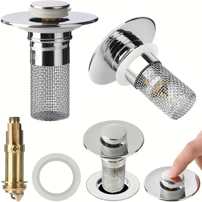 💥Buy 1, Get 1 Free! 💥Say Goodbye to Clogged Drains – Universal Sink Drain Filter with Pop-Up Design!