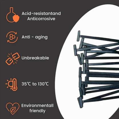 NESLEMY 50 Pcs Heavy Duty Nylon Cable Ties – Self-Locking Zip Tie Straps for Car, Home & Office Organization