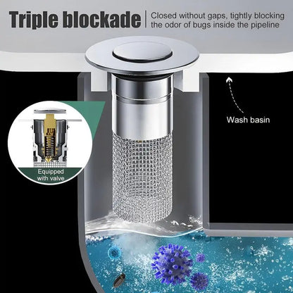 💥Buy 1, Get 1 Free! 💥Say Goodbye to Clogged Drains – Universal Sink Drain Filter with Pop-Up Design!