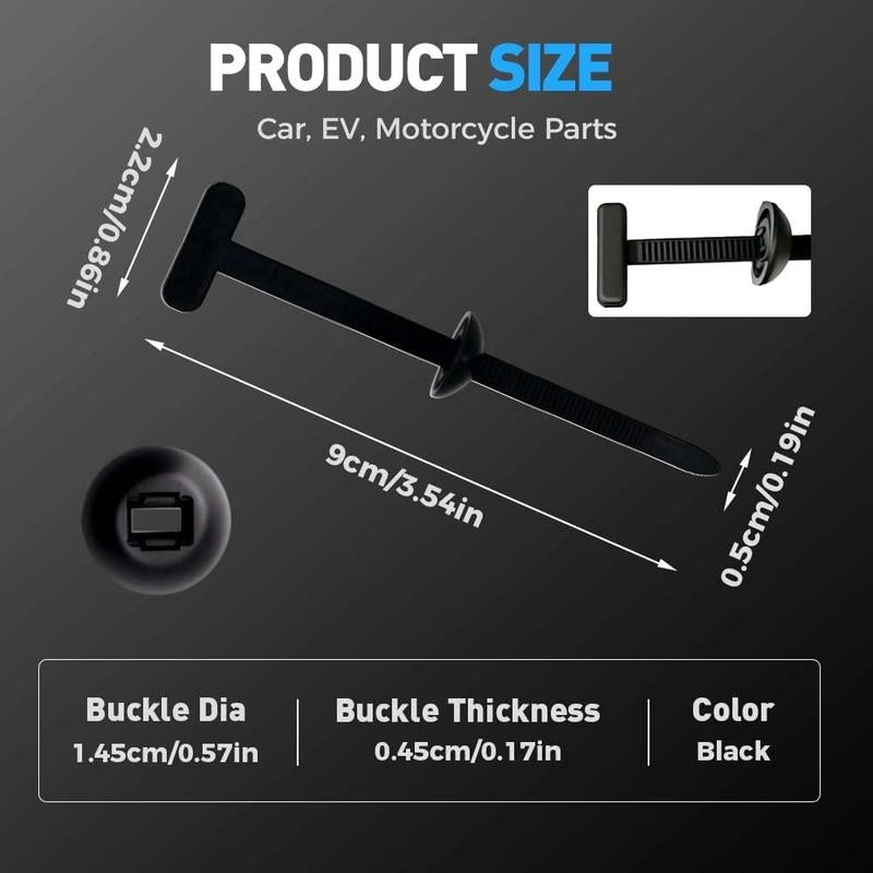 NESLEMY 50 Pcs Heavy Duty Nylon Cable Ties – Self-Locking Zip Tie Straps for Car, Home & Office Organization