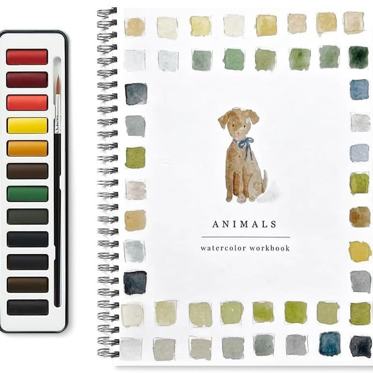 Watercolor Coloring Book Including 12 Colors Watercolor Paint with Brush 🔥Final 3 Hours: 50%OFF🔥