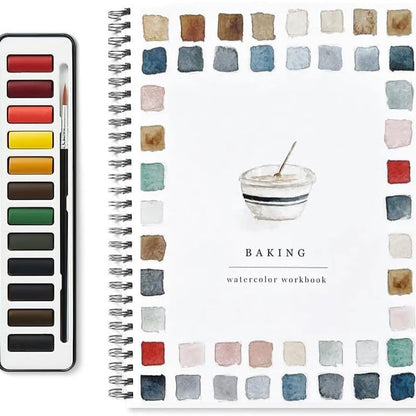Watercolor Coloring Book Including 12 Colors Watercolor Paint with Brush 🔥Final 3 Hours: 50%OFF🔥